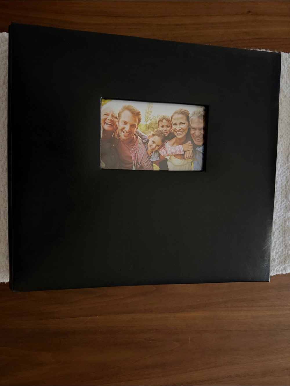 NWT Large Black Leather Scrapbook/Junk Journal with Cover Window